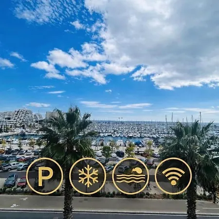 Grand T2 Magnifique Vue Sur Le Port Parking Clim Wifi * La Grande Motte